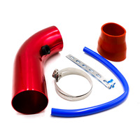 Kit de tubo de admisión de aire de coche de aluminio Universal de 76mm de 3 pulgadas, sistema de admisión de aire frío, Kit de tubo de conducto, filtro de aire