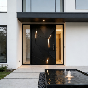 Puerta de Entrada Individual para Villa, de Aluminio Fundido, Estilo Contemporáneo, para Materiales de Construcción, Puerta Exterior - Product Image 4