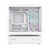 Boîtier PC Gamer GAMEMAX N80 WH Full Tower ATX avec ventilateur, design modulaire détachable, couverture à 270°, 6 ventilateurs ARGB, verre incurvé, alimentation ATX