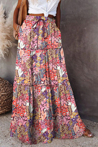 Fornitura diretta abbigliamento Casual <span class=keywords><strong>gonne</strong></span> <span class=keywords><strong>lunghe</strong></span> <span class=keywords><strong>a</strong></span> <span class=keywords><strong>vita</strong></span> <span class=keywords><strong>alta</strong></span> <span class=keywords><strong>gonne</strong></span> <span class=keywords><strong>lunghe</strong></span> bohémien stampate floreali per le donne - Product Image 6