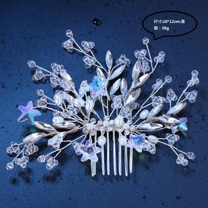 مشط شعر جديد للعروس بتصميم زهور، عصابة رأس للزفاف، إكسسوارات شعر كريستال لؤلؤية للعروس - Product Image 2