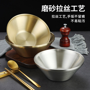 <b>Tall</b> V-Shaped Stainless Steel Bowl Golden Finish For Salad Soup Rice Party Use - Product Image 5
