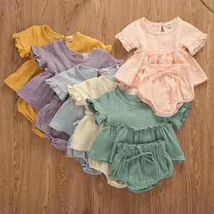 2 Bộ Quần Áo Trẻ Em Chất Lượng Cao Bộ Quần Áo Trẻ Sơ Sinh Bé Gái Sơ Sinh Bộ Quần Áo Cotton Mềm Có Ống Hút Dễ Thương Bộ Quần Áo Trẻ Em 2 Chiếc