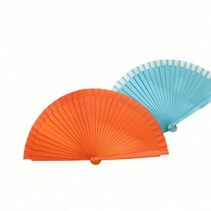 Abanico Plegable de Madera Grande de Color Sólido para Espectáculos de Danza, Decoración Navideña del Hogar y Bodas - Product Image 2