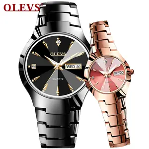 OLEVS 8697 Authentic wasserdichte uhr mode Korean paar uhr wolfram stahl casual männlichen quarz weiblichen uhr