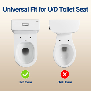 Couvercle de toilette en duroplast en forme de D, adapté aux familles, avec siège enfant intégré et mécanisme de fermeture douce - Product Image 4