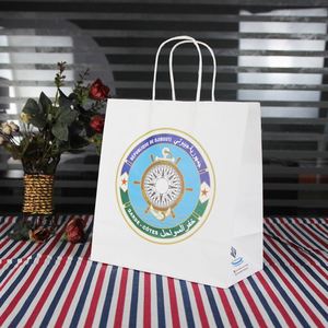 Eco-Friendly Recycled Black White Food Take Away Paper <b>Packaging</b> <b>Bag</b> Brown Kraft Paper <b>Bag</b> with Your Own logo for Gift Shopping - Product Image 5