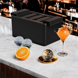 Set di stampi per palline di ghiaccio in Silicone di qualità da 8 pollici tondi per whisky chiaro macchina per cubetti di ghiaccio per cocktail Scotch Bourbon drink Bar - Product Image 5