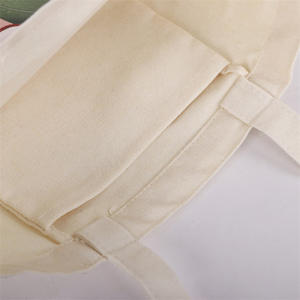 Sac en <span class=keywords><strong>tissu</strong></span> de toile de coton beige noir imprimé écologique et réutilisable de 19Oz personnalisé sac à provisions fourre-tout avec logo - Product Image 2