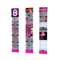 Vente chaude de haute qualité professionnel vernis à ongles étagère présentoir cils visage maquillage présentoir avec crochets et étagères