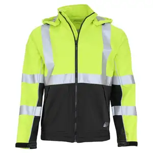 เสื้อแจ็คเก็ตสำหรับผู้ชายเสื้อแจ็คเก็ตกันหนาวสีเขียวสะท้อนแสงกันน้ำเลือกโลโก้ได้ตามต้องการ
