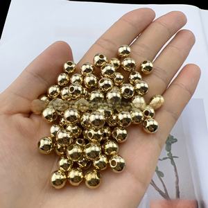 450그램 금도금 실버 4mm 5mm 6mm CCB 플라스틱 세로 홀 라운드 팔찌 스페이서 비즈 - Product Image 6