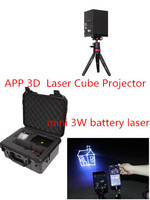 Projecteur laser 3W Batterie sans fil APP 3D Laser Cube Projector