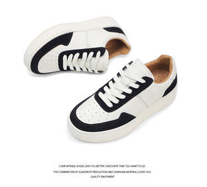 New <b>black</b> <b>and</b> <b>white</b> <b>striped</b> fashionable <b>and</b> versatile casual slip on shoes with laces are comfortable - Product Image 6