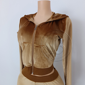 <span class=keywords><strong>Ensemble</strong></span> de survêtement décontracté en <span class=keywords><strong>velours</strong></span> pour femmes grandes tailles, veste courte en <span class=keywords><strong>velours</strong></span>, <span class=keywords><strong>ensemble</strong></span> 2 pièces - Product Image 5