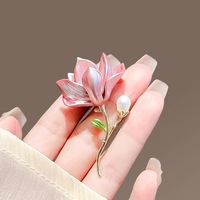 Broche Magnolia Élégante et Exquise de Style National, Nouvelle Épingle Fleur Tendance, Accessoire Corsage Hanfu Rétro, Thème Floral Végétal