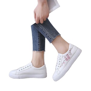 Nuoyi Chaussures de sport basses blanches en <span class=keywords><strong>cuir</strong></span> PU pour <span class=keywords><strong>femme</strong></span>, décontractées, à lacets, pour la marche - Product Image 6