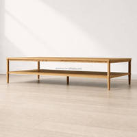 Table basse rectangulaire en bois de chêne massif de luxe, design moderne vintage pour la maison, la salle à manger, le bureau, l'intérieur, salon antique