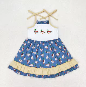 Vêtements d'été en gros pour enfants : Tenues brodées motif canard colvert pour bébés, tout-petits, filles et garçons, vêtements pour frères et sœurs - Product Image 4