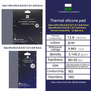 Refrigeración de CPU para almohadilla térmica 12,8 <span class=keywords><strong>W</strong></span>/<span class=keywords><strong>mK</strong></span> 120x120 0,5mm 1mm 1,5mm 2mm 3mm almohadilla de silicona de disipación de calor no conductora gris - Product Image 3