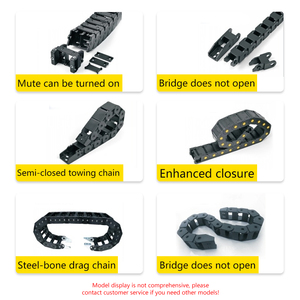 Corrente de Arraste de Cabos Reforçada em Nylon, Flexível, para Transporte de Cabos Plásticos em CNC - Product Image 6