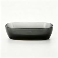Fourniture d'usine CE : Vase artistique en surface solide, gris fumé transparent, lisse et brillant, pour la décoration de projets (Articles sanitaires)