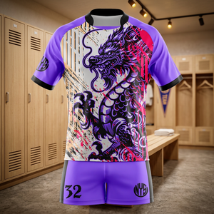 Men's Custom Rugby Uniform Set Player Name Front Orange <b>Black</b> <b>White</b> <b>Striped</b> Sublimated Printed 100% Polyester Breathable Elastic - Product Image 4