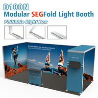 Stand d'exposition pliable modulaire personnalisé ADMAX 10x10 sans outil, durable, imperméable, en forme de L, pour événements et salons professionnels