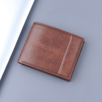 Nouveau design Portefeuille court pour homme en cuir véritable, porte-cartes, porte-monnaie, portefeuille fin, logo personnalisé OEM