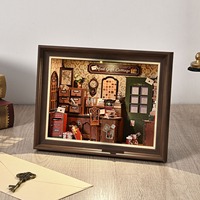 Kit de construction de nichoir à livres en bois artisanal, écologique et luxueux ETKVR, puzzle 3D, maison miniature, décoration de la maison, cadeau, sans piles/colle