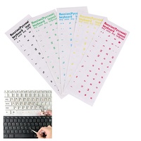 Autocollant de clavier de l'alphabet russe, noir, blanc, transparent, imperméable, anti-rayures, formes/tailles personnalisées, autocollant adhésif pour ordinateur portable