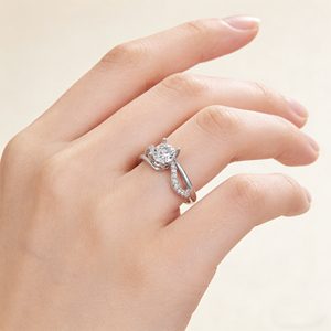 <b>CUSTOM</b> SILVER 10K/14K/18 SOLID GOLD CLASSIC LAB GROWN CVD IGI VVS-VS QUALITY BRILLIANT CUT ENGAGEMENT PARTY FASHION CLUSTER <b>RING</b> - Product Image 4