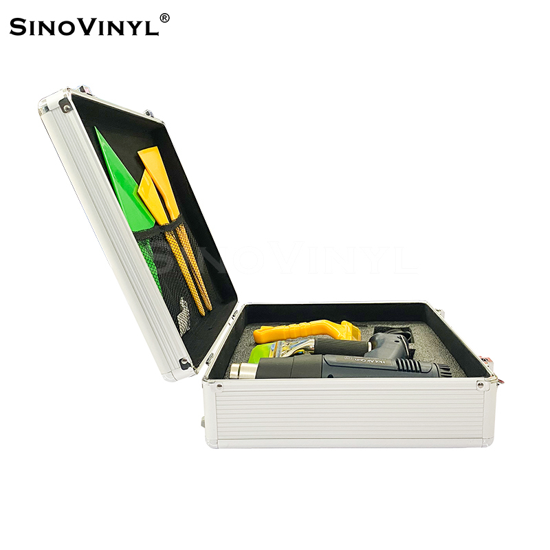 T10 Car Wrapping Squeegee Cuchillo de pistola de calor eficaz que incluye toda la caja de herramientas de envoltura de vinilo