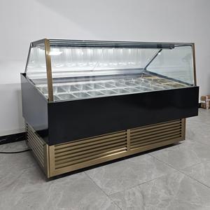 Ý Sang Trọng Truy Cập Hiển Thị Hàng Đầu Showcase Trường Hợp Máy LED Ánh Sáng Gelato <span class=keywords><strong>Ice</strong></span> <span class=keywords><strong>Cream</strong></span> Tủ Lạnh Cho Thịt Và Bánh Lưu Trữ - Product Image 2