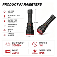 Lampe torche tactique Brightenlux XHP90 en alliage d'aluminium, 5000 lumens, stroboscope, LED haute puissance, longue portée, étanche, lampe torche USB