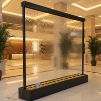 Fontaine à cascade en verre LED moderne, matériau acrylique, lumière LED RGB changeante de couleur, télécommande sans fil, bulles d'eau mobiles tombantes