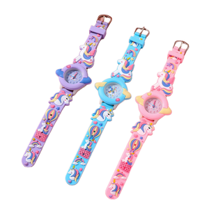 Reloj Infantil de Silicona 3D con Dibujos Animados de Unicornio, para Niños y Niñas, Bonito Reloj de Cuarzo con Movimiento de Agujas, Fecha Automática, Caja de Plástico de 35 mm y 10 mm - Product Image 1
