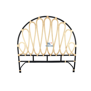 เตียงขนาดควีนไซส์ทำจากหวายทำด้วยมือสไตล์โบฮีเมียน - Product Image 2