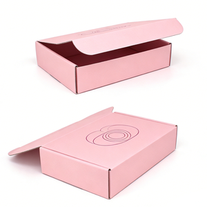 Boîte d'expédition en carton ondulé rose personnalisée, boîte d'envoi écologique avec logo pour <span class=keywords><strong>abonnement</strong></span>, cadeau, emballage e-commerce - Product Image 3