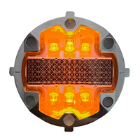 Balises solaires LED en aluminium étanches IP68, encastrées au sol, avec réflecteur couleur pour avertissement de circulation piétonne