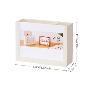 OEM/ODM Porte-stylo multifonctionnel de grande capacité Calendrier Affichage de cartes Conteneur de stockage Calendrier de bureau - Product Image 2