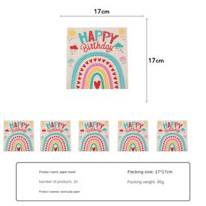 Vajilla Desechable Colorida con Temática de Arcoíris para Fiestas de Cumpleaños y Navidad Infantiles, Incluye Juego de Platos y Vasos de Papel - Product Image 3