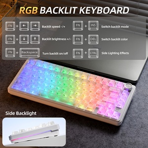 <span class=keywords><strong>Clavier</strong></span> de jeu mécanique XVX M75 Lumina en carbone forgé transparent, 75 %, trois modes, avec rétroéclairage RVB, <span class=keywords><strong>clavier</strong></span> à cœur blanc - Product Image 4