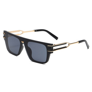 2024 New Fashion Big Square <b>Plastic</b> Metal <b>Frames</b> Luxury Vintage Shades Retro Trendy Sunglasses Women Men - Product Image 2