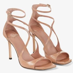 Sandalias de Tacón Alto de Lujo para Mujer, Diseño Decorado con Cristales, Tacón de Aguja, Punta Cuadrada, Punta Abierta, Tacones Altos para Boda y Fiesta - Product Image 6