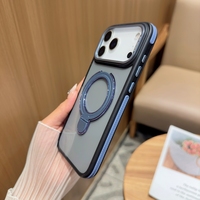 Coque de téléphone personnalisée de luxe avec anneau magnétique TPU+PC antichoc et support latéral antidérapant pour 17/16 Pro Max