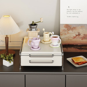 Support à <span class=keywords><strong>capsules</strong></span> de café multifonctionnel en métal à 2 niveaux, écologique, plateau coulissant, boîte de rangement pour <span class=keywords><strong>capsules</strong></span> <span class=keywords><strong>Nespresso</strong></span>, plateau pour sachets de thé - Product Image 5