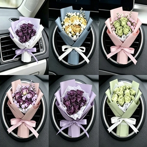 <span class=keywords><strong>Mini</strong></span> Buquê de Rosas Secas para Saída de Ar do Carro, Aromatizador Premium de Flores Preservadas para Decoração Automotiva, Aromatizador de Carro Personalizado para Mulheres - Product Image 1