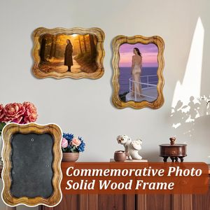 Cadre photo en bois rétro de style européen classique, petit format, pour salon, mariage, bureau, décoration vintage pour la maison - Product Image 2