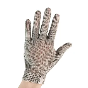 Kasap paslanmaz çelik halka Metal örgü eldiven kesim dayanıklı eldiven Metal kanca askı Anti Cut Chainmail iş güvenliği eldiveni